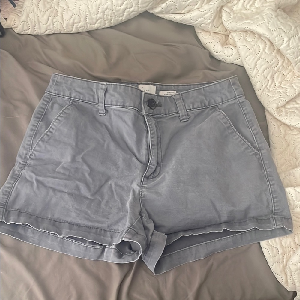 A New Day Gray Bermuda Shorts Cotton Blend Casual